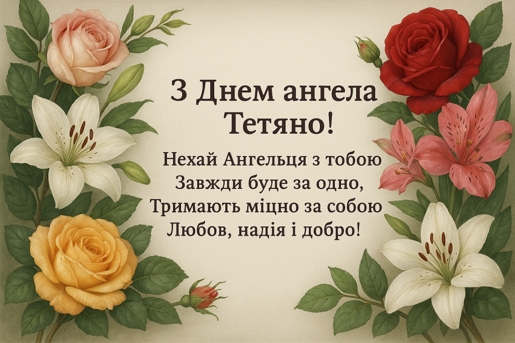 Привітання з днем янгола Тетяни